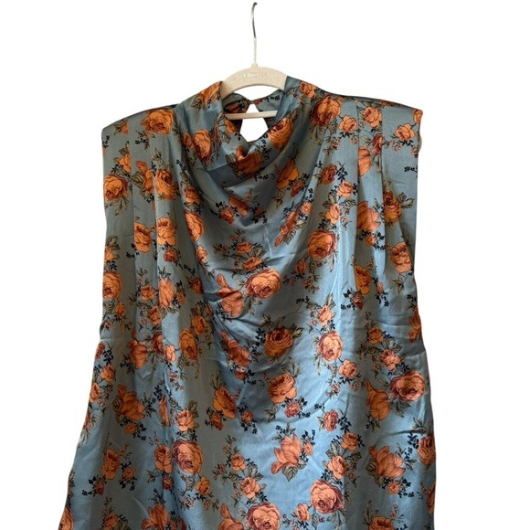 Vici Blue and Orange Floral Blouse - Picture 2 of 8